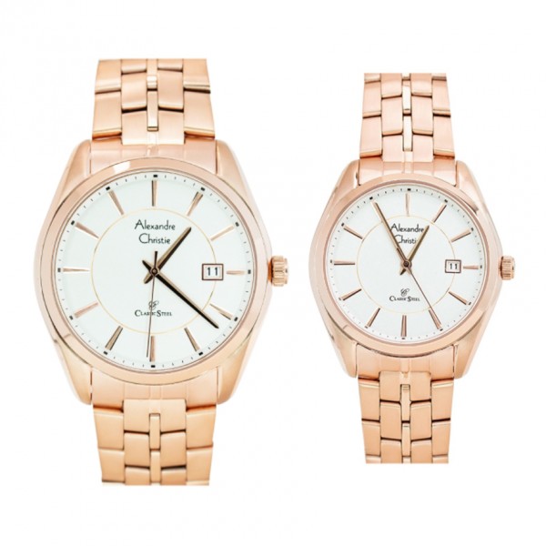 Alexandre Christie AC 8578 Rosegold White Couple